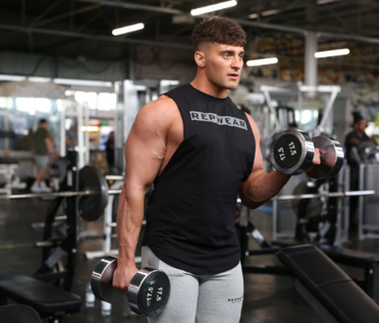 Chris Pazienti lifting some weights.